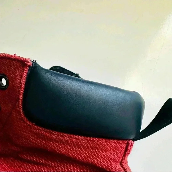 Dr. Martens Maelly Red Canvas/Leather High Top Shoes - Picture 8 of 8